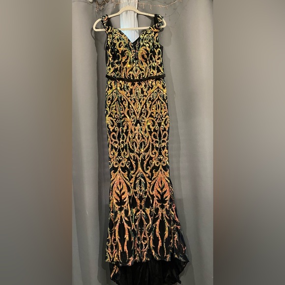 Orange and Teal dress - Picture 4 of 6